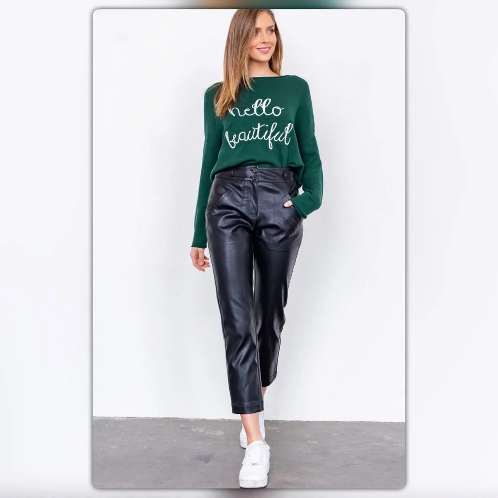 Hello Beautiful Hunter Green Sweater - Picture 5 of 6